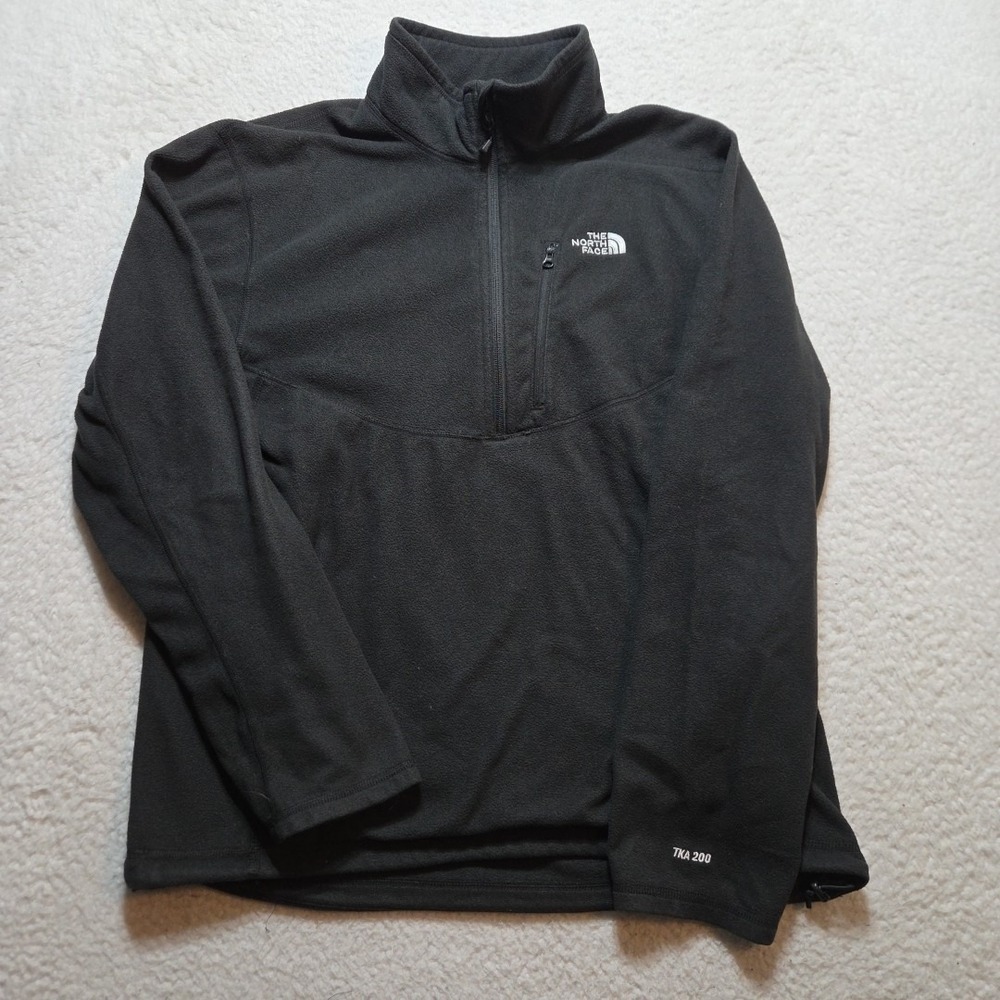The North Face TKA 200 Fleece Jacket Black 1/4 Zip Men's Size Large